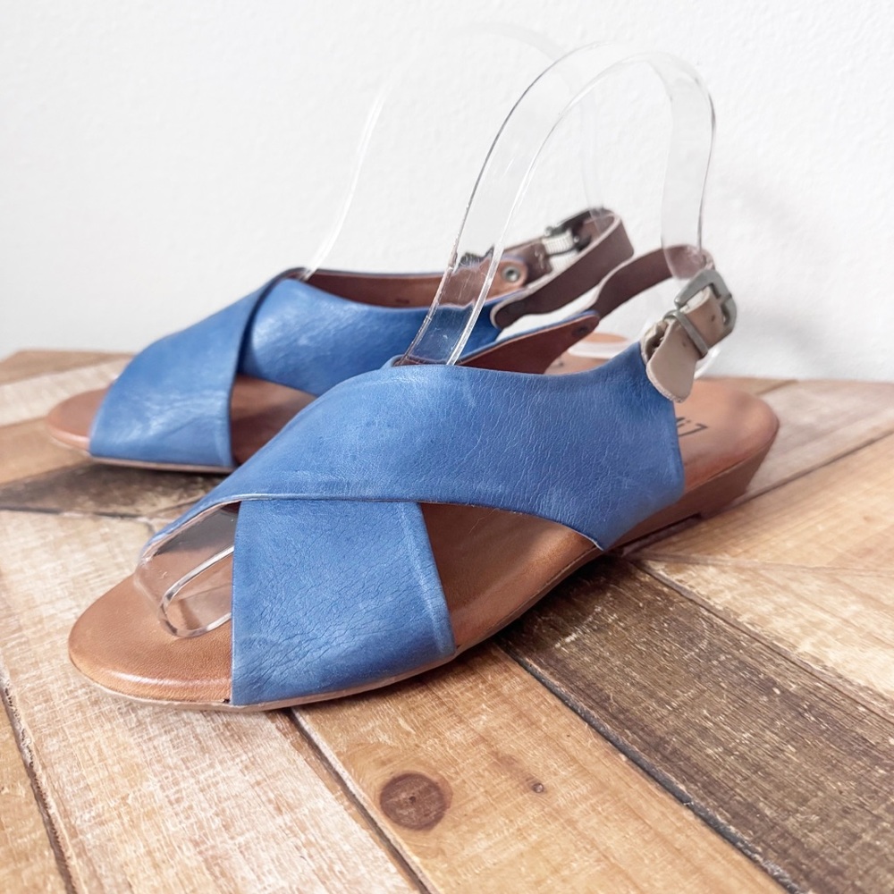 Miz Mooz Blue and Brown Leather Women's Sandals - Picture 7 of 12